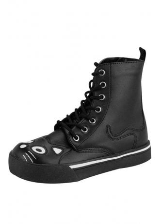 TUK Shoes Kitty Combat Boot Black Vegan Leather