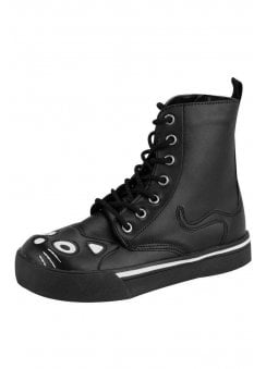 Kitty Combat Boot Black Vegan Leather