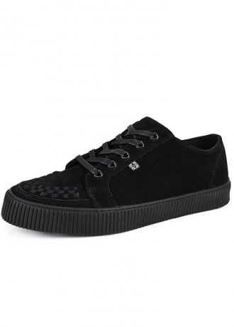 TUK Shoes Lace-Up Creeper Sneaker Black Suede