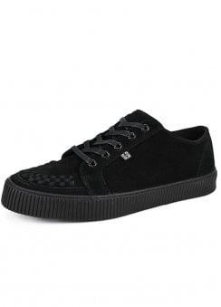 Lace-Up Creeper Sneaker Black Suede