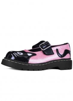Mary Jane Kitty Black & Pink Glitter