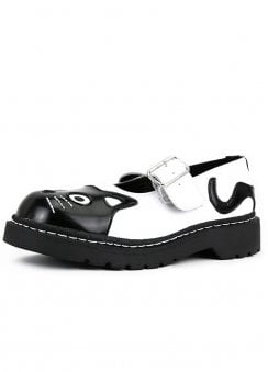 Mary Jane Kitty Black & White Leather