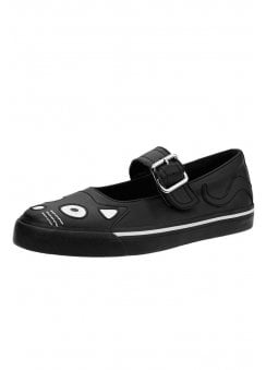 Mary Jane Kitty Sneaker Black Vegan Leather