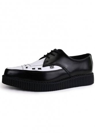 TUK Shoes Pointed Creeper Black & White Leather
