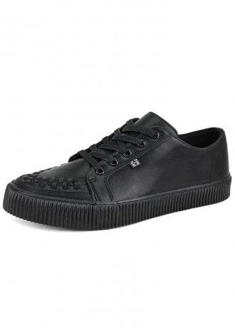 TUK Shoes Ribbed Sole Sneaker Black Leather