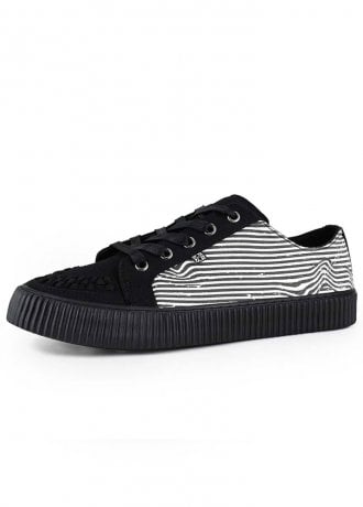 TUK Shoes Ribbed Sole Sneaker Black & White Canvas
