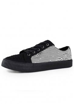 Ribbed Sole Sneaker Black & White Canvas