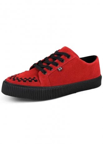 TUK Shoes Ribbed Sole Sneaker Red Suede