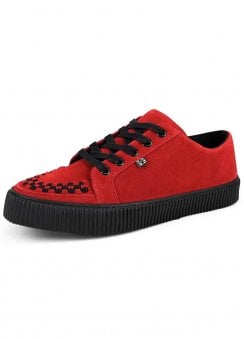 Ribbed Sole Sneaker Red Suede