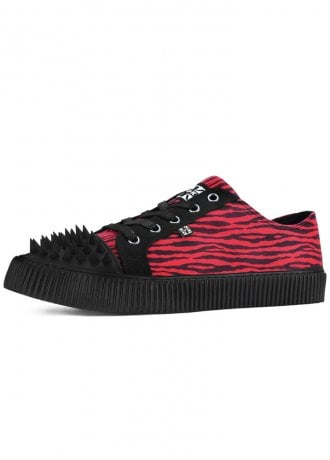 TUK Shoes Studded Shell Toe Sneaker Black Red Canvas