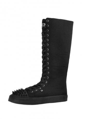 TUK Shoes Studded Shell Toe Sneaker Boot Black Canvas