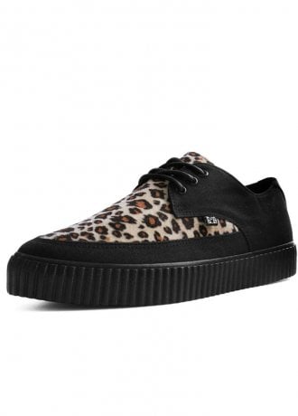 TUK Shoes Vegan Leopard Fur Pointed Creeper Sneaker