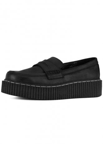 TUK Shoes Vintage Creeper Loafer Black Leather