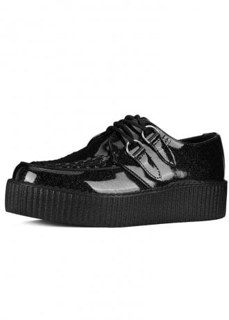 TUK Shoes Viva High Creeper Black Glitter