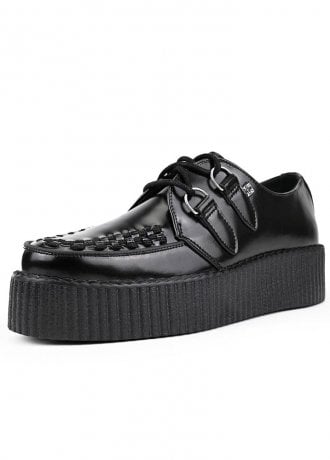 TUK Shoes Viva High Creeper Black Leather