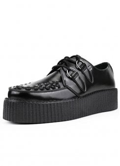 Viva High Creeper Black Leather