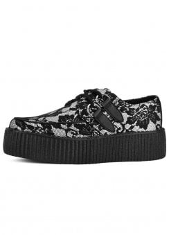 Viva High Creeper Black/White Lace