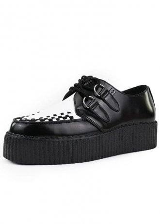 TUK Shoes Viva High Creeper Black & White Leather