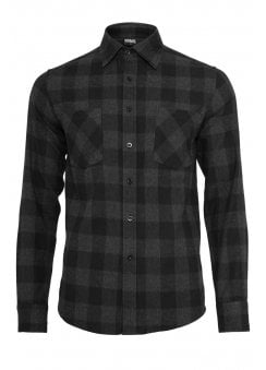 Charcoal Black Checked Flannel Shirt
