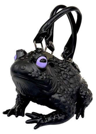 Windy Willow Black Toad Bag With Purple Eyes