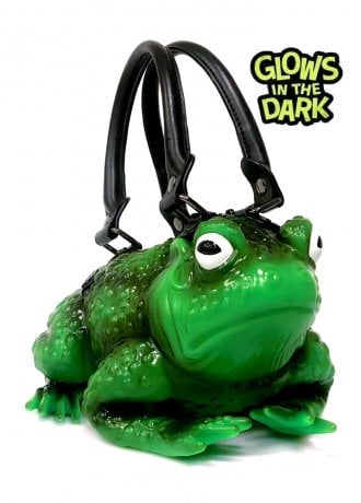 Windy Willow Green Glow In The Dark Toad Bag With White Eyes