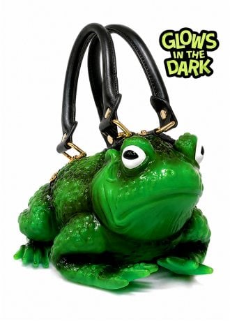 Windy Willow Green Glow In The Dark Toad Bag With White Eyes