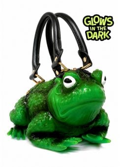 Green Glow In The Dark Toad Bag With White Eyes
