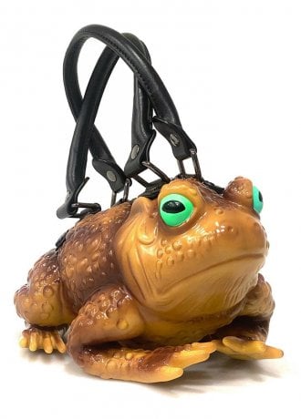 Windy Willow Tan/Brown Toad Bag With Green Eyes